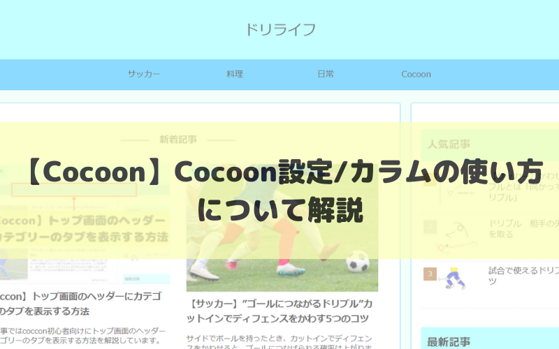【Cocoon】カラムの使い方について解説