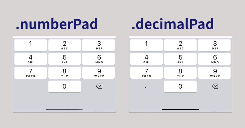 数字系のキーボード